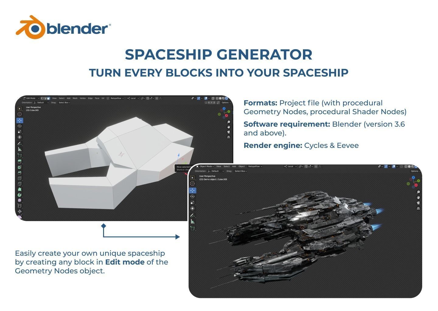 Spaceship Generator Blender 3D model_19