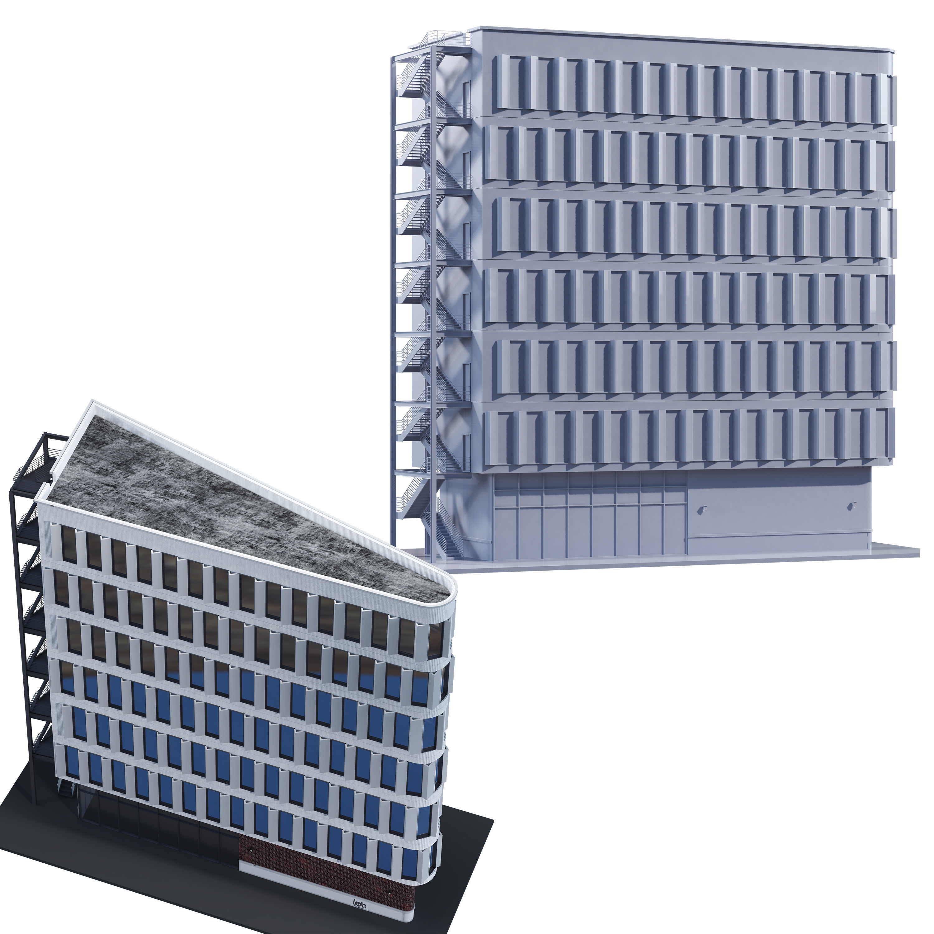 Residental Building 06 3D model_4