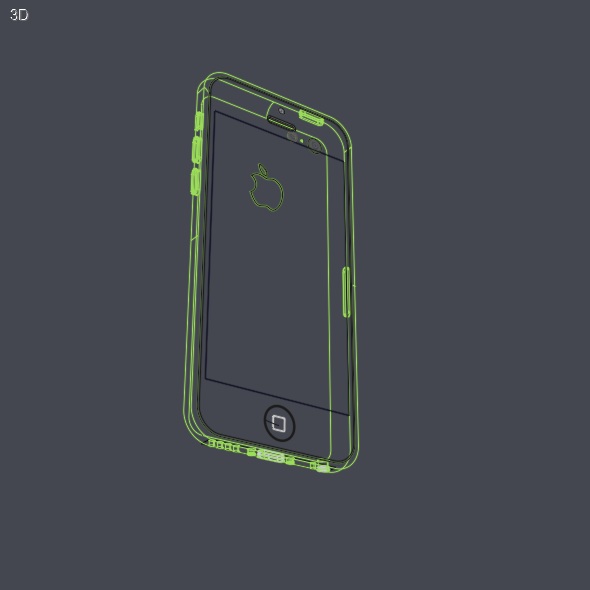 Iphone 5C CAD model 3D model_10