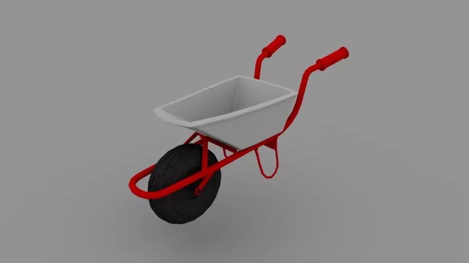 Wheelbarrow Free low-poly 3D model_0