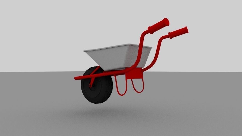 Wheelbarrow Free low-poly 3D model_1