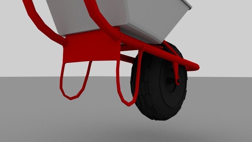 Wheelbarrow Free low-poly 3D model_3