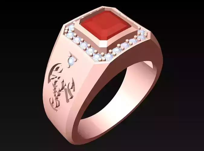 Square Stone Rings - Mens Rings - N3195