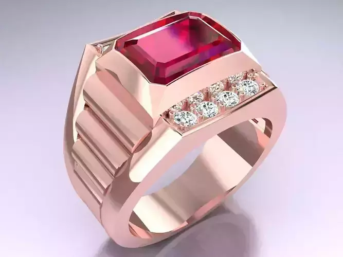 Rectangular Stone Rings - Mens Rings - N3199