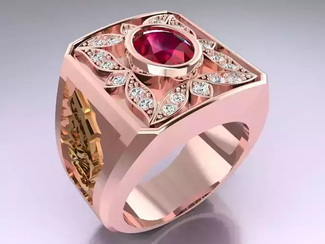 Oval Stone Ring - Mens Rings - N3108