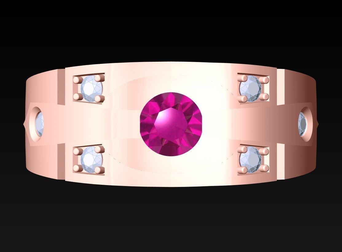 Diamond Ring - Mens Rings - N3213 3D print model_6