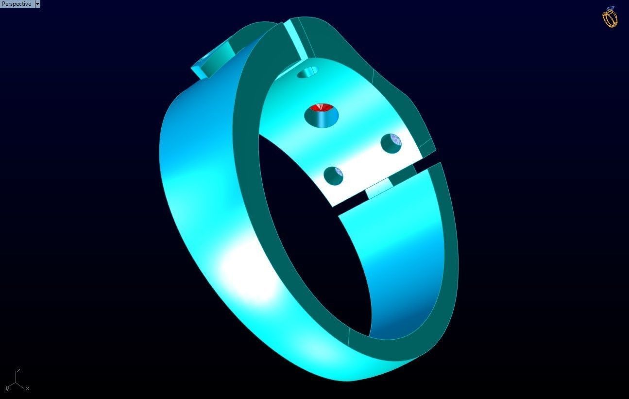 Diamond Ring - Mens Rings - N3213 3D print model_7