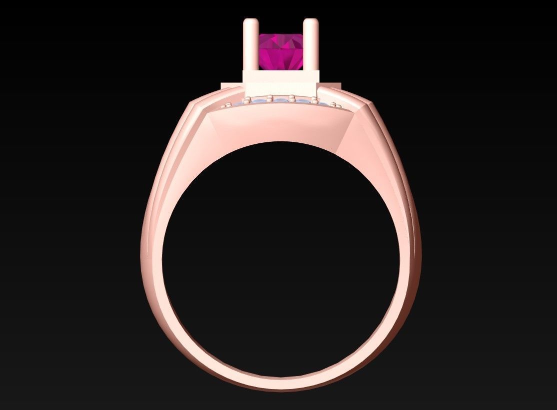 Diamond Ring - Mens Rings - N3225 3D print model_6