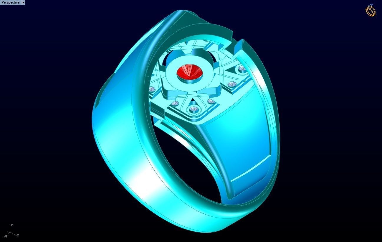 Diamond Ring - Mens Rings - N3248 3D print model_7