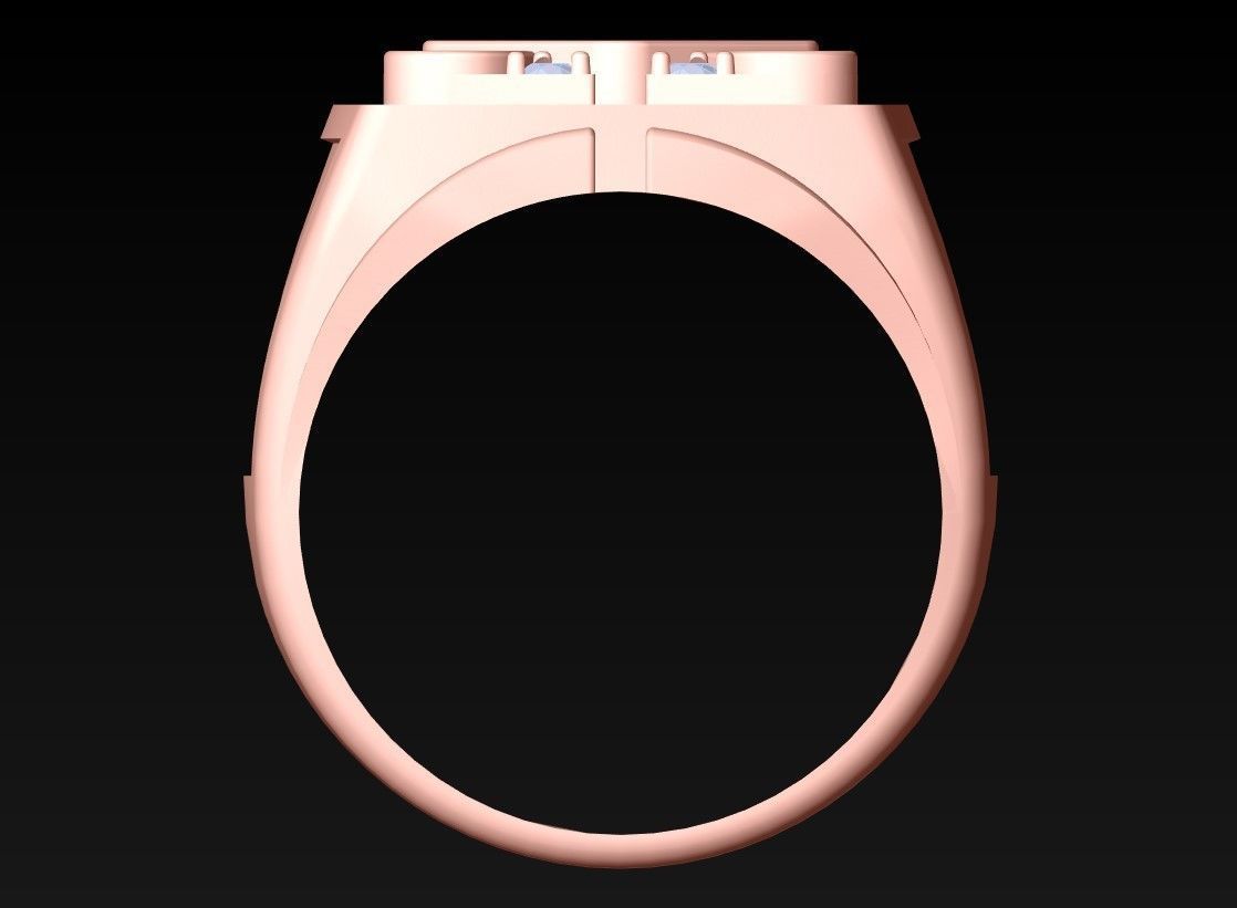 Diamond Ring - Mens Rings - N3248 3D print model_6