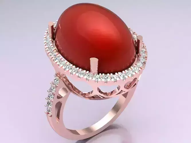 Oval Stone Ring - Mens Rings - GN216