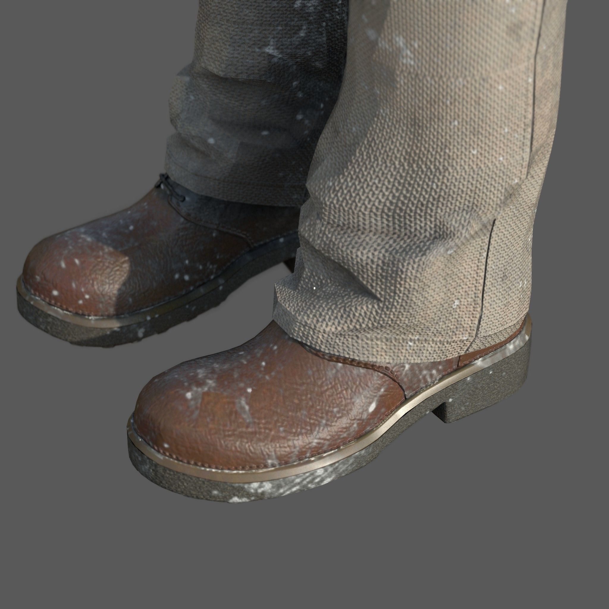 Construction worker Low-poly 3D model_3