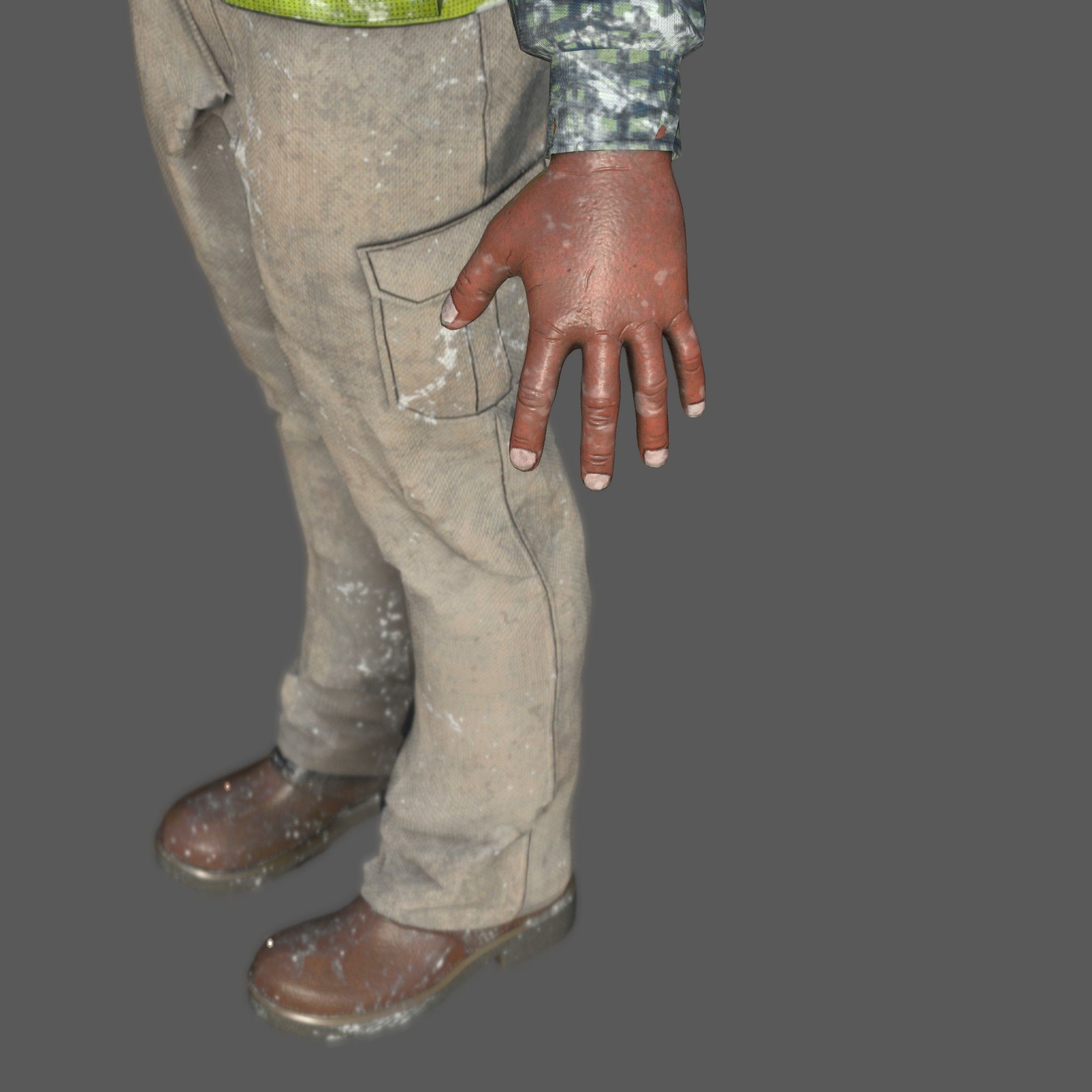 Construction worker Low-poly 3D model_15