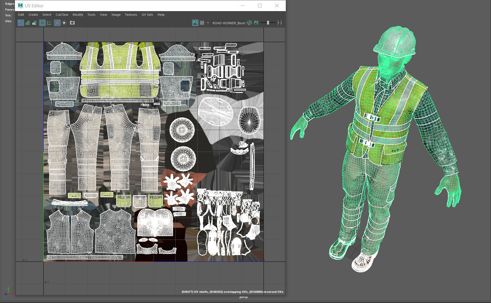 Construction worker Low-poly 3D model_13