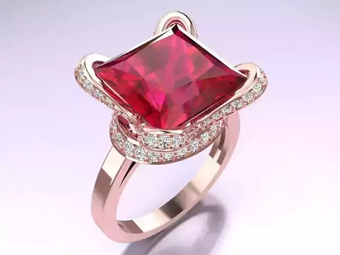 Square Stone Rings - Womens Rings - GN181