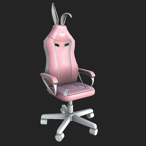 Pink Bunny Gaming Chair Low-poly 3D model