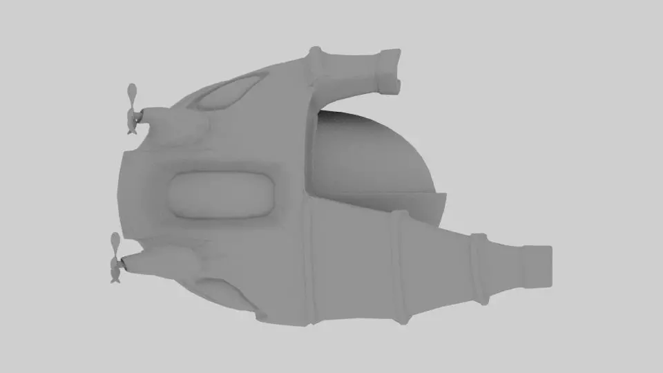 Submarine Free low-poly 3D model_0