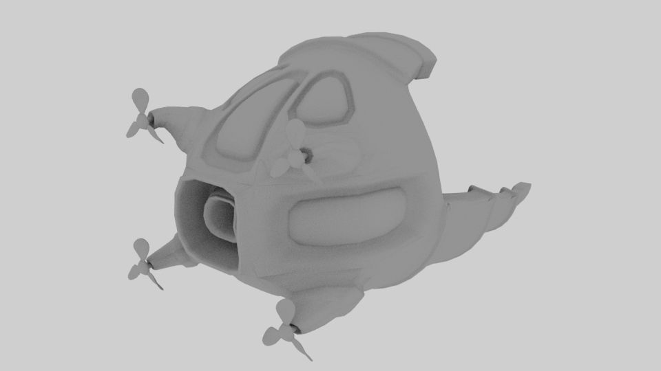 Submarine Free low-poly 3D model_2