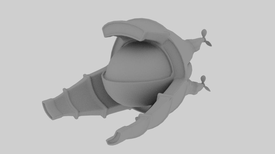 Submarine Free low-poly 3D model_1