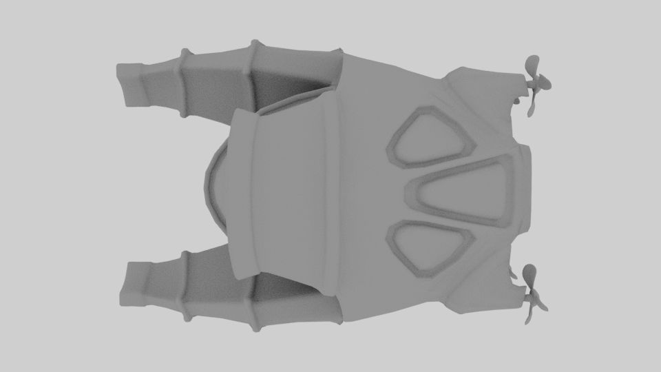 Submarine Free low-poly 3D model_6