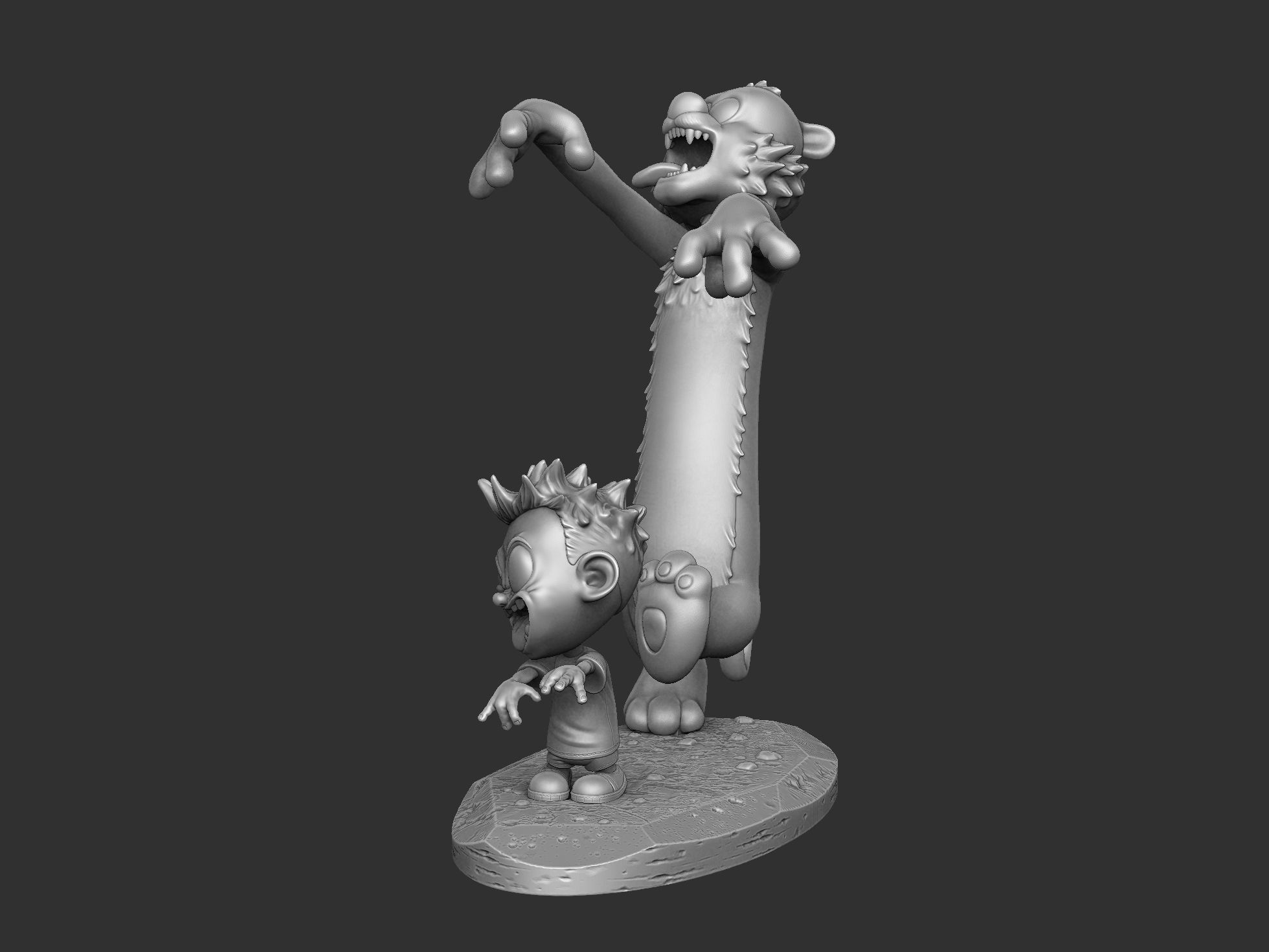  Calvin and Hobbes halloween for 3d print stl 3D print model_11
