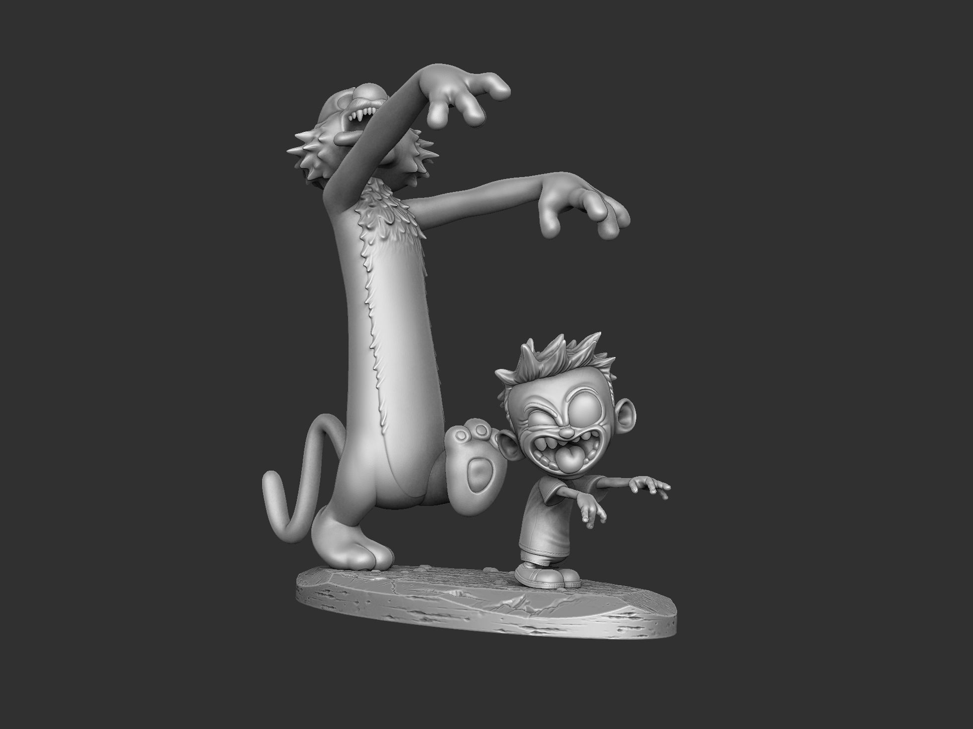  Calvin and Hobbes halloween for 3d print stl 3D print model_3