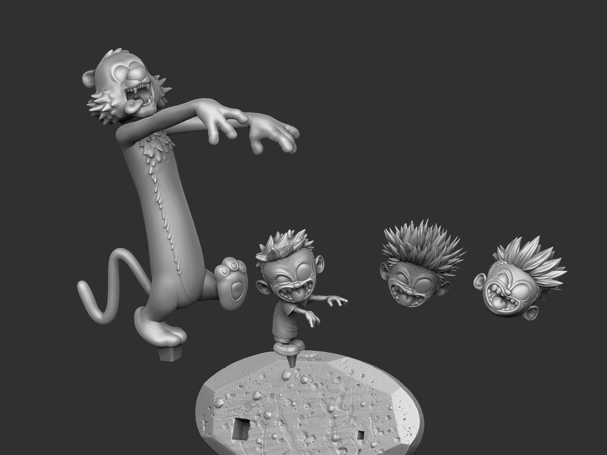  Calvin and Hobbes halloween for 3d print stl 3D print model_20
