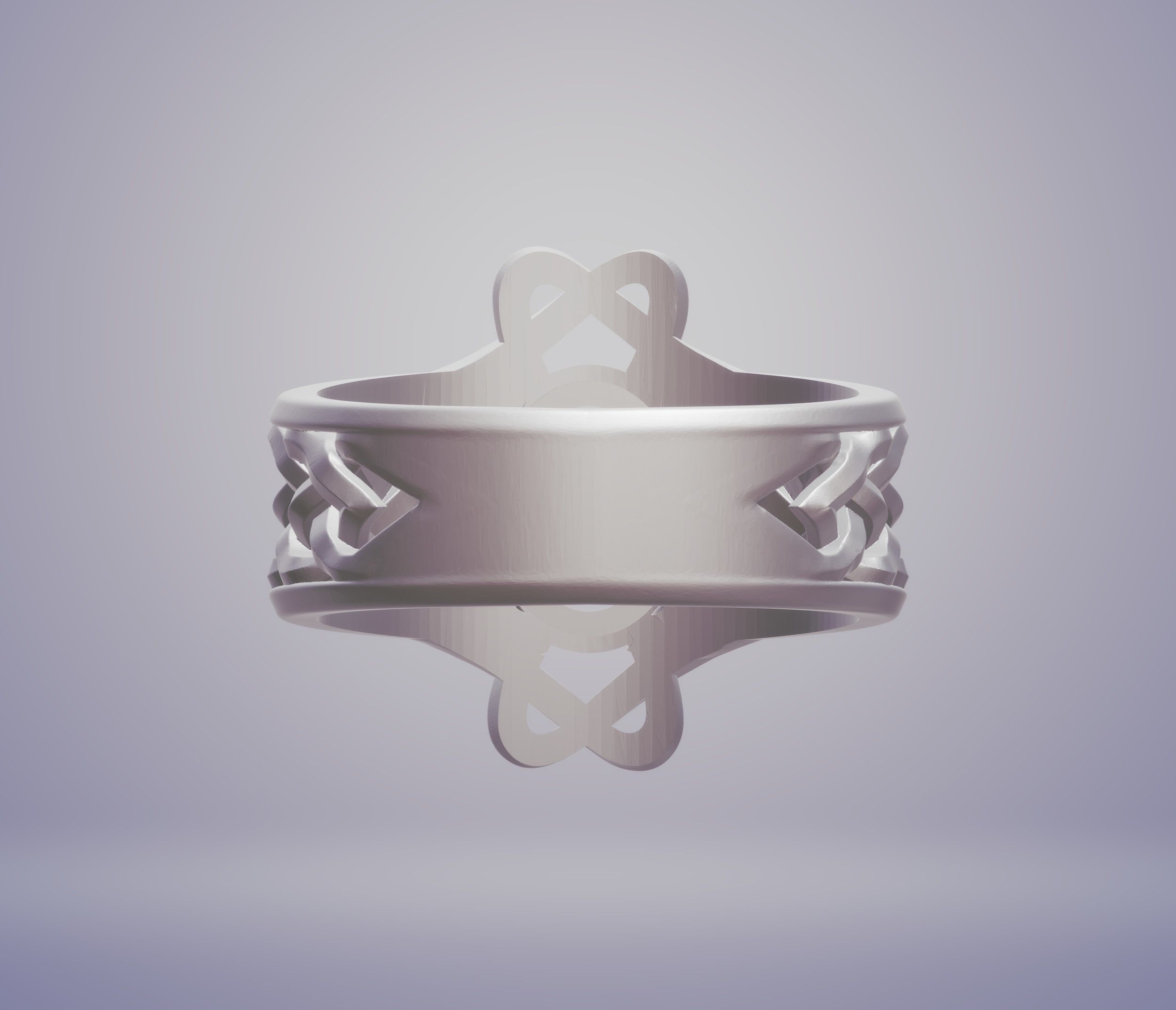 Ring for cabochon gem-Celtic knot-3D model STL- 3D printing 3D print model_4