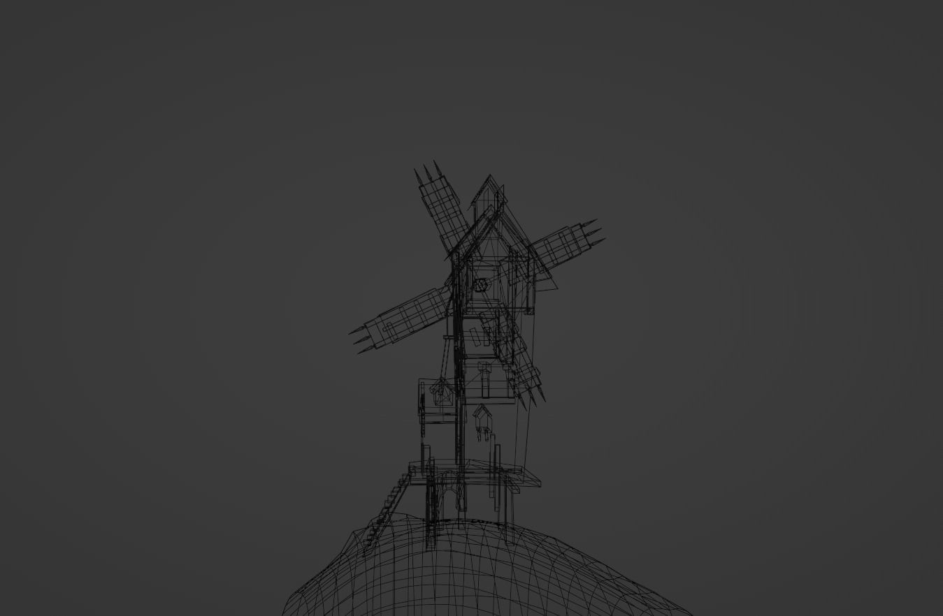  Wooden  AAA Medieval Windmill Low-poly 3D model Low-poly 3D model_12
