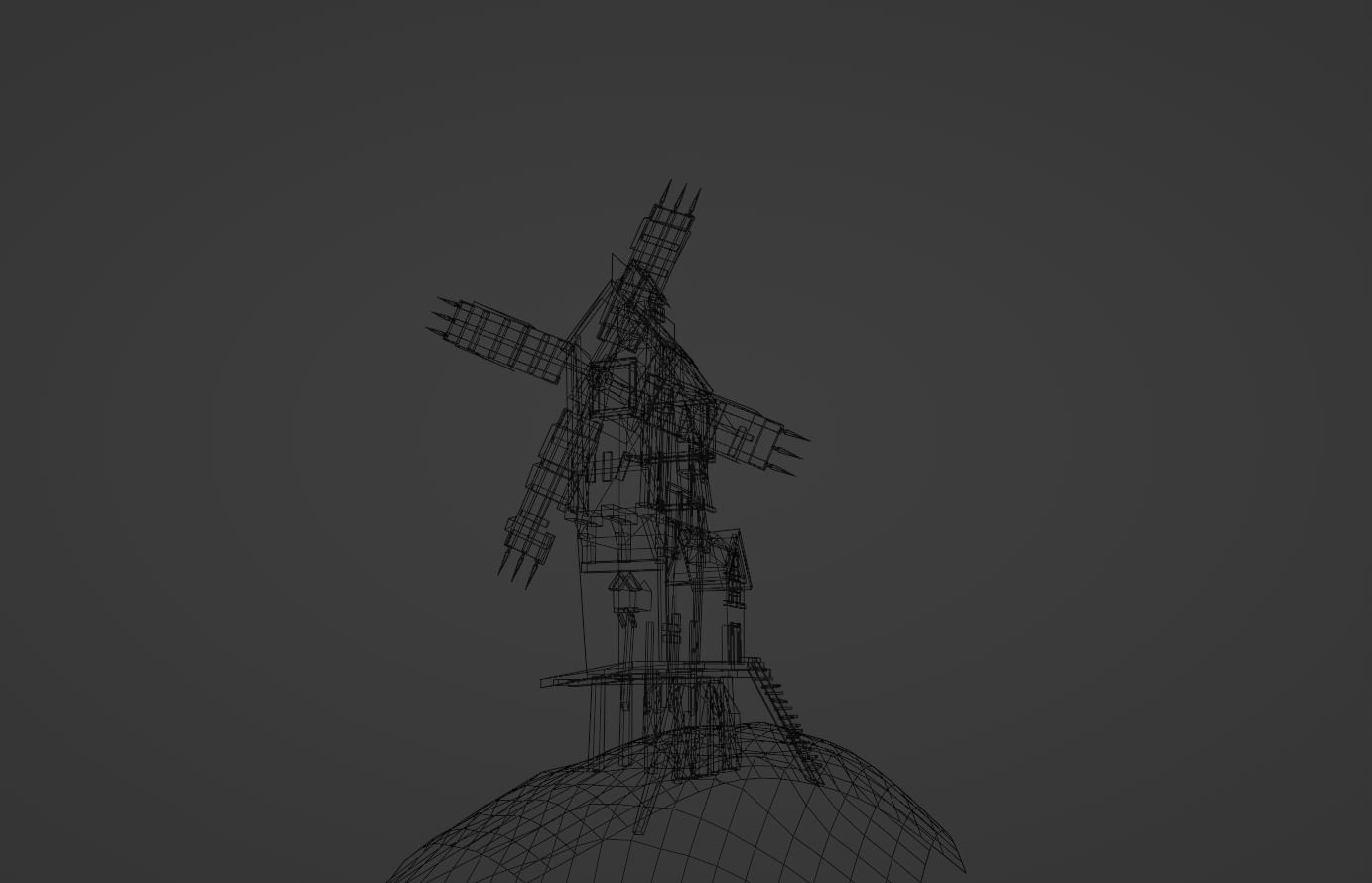  Wooden  AAA Medieval Windmill Low-poly 3D model Low-poly 3D model_13