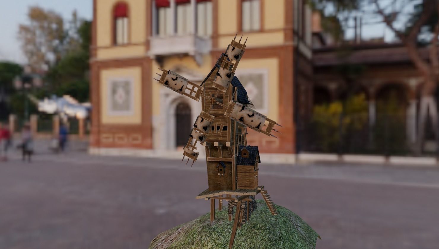  Wooden  AAA Medieval Windmill Low-poly 3D model Low-poly 3D model_3