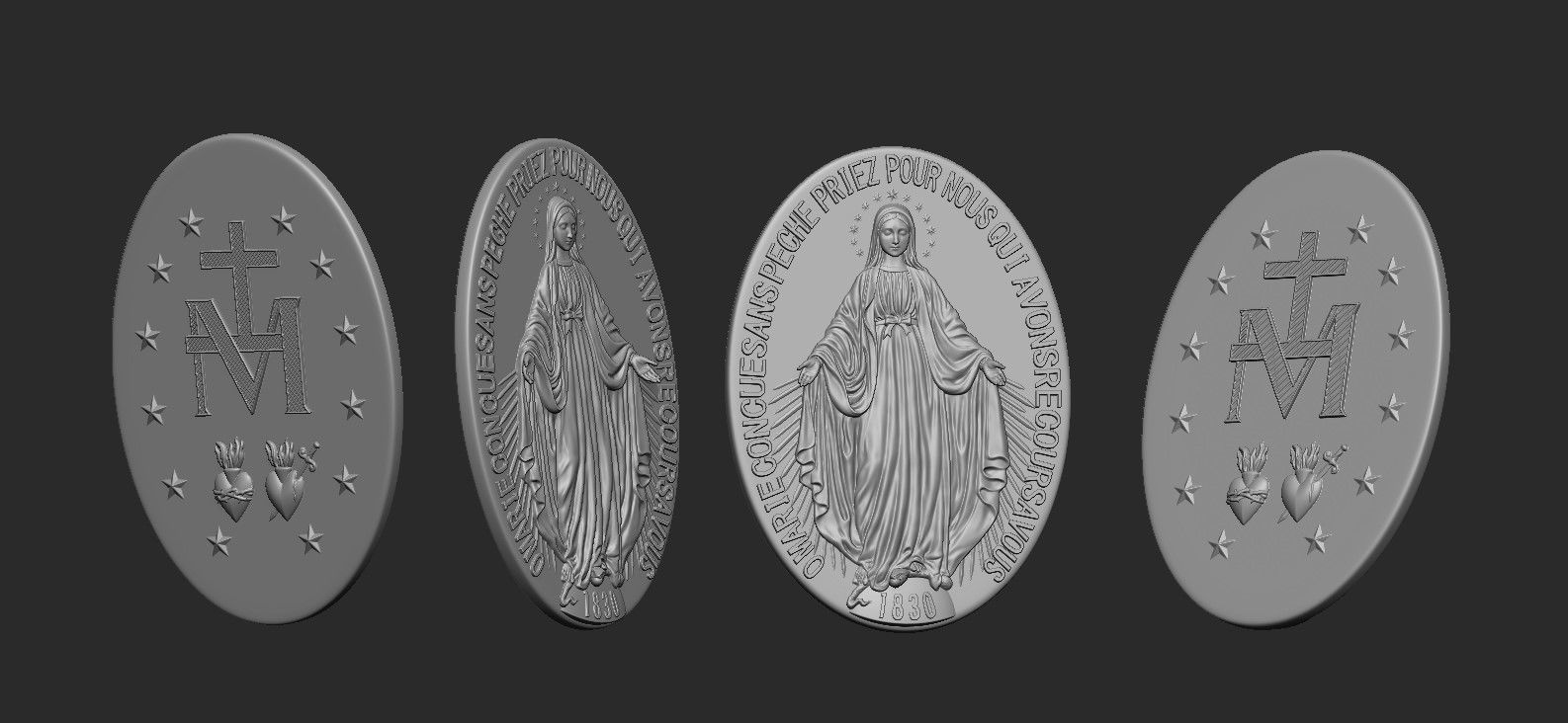 Virgen Milagrosa Miraculous Medal  3D print model_6