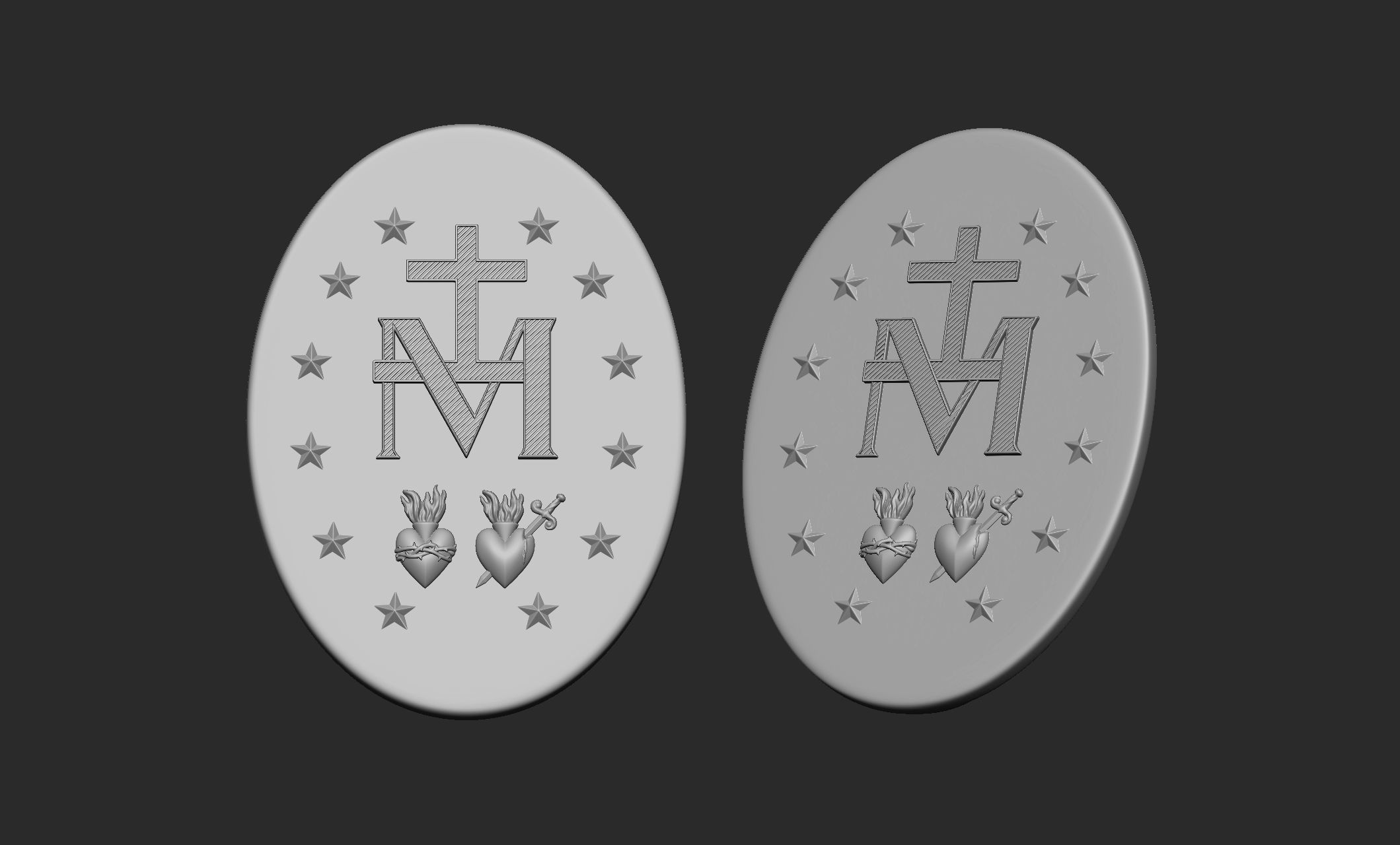 Virgen Milagrosa Miraculous Medal  3D print model_7