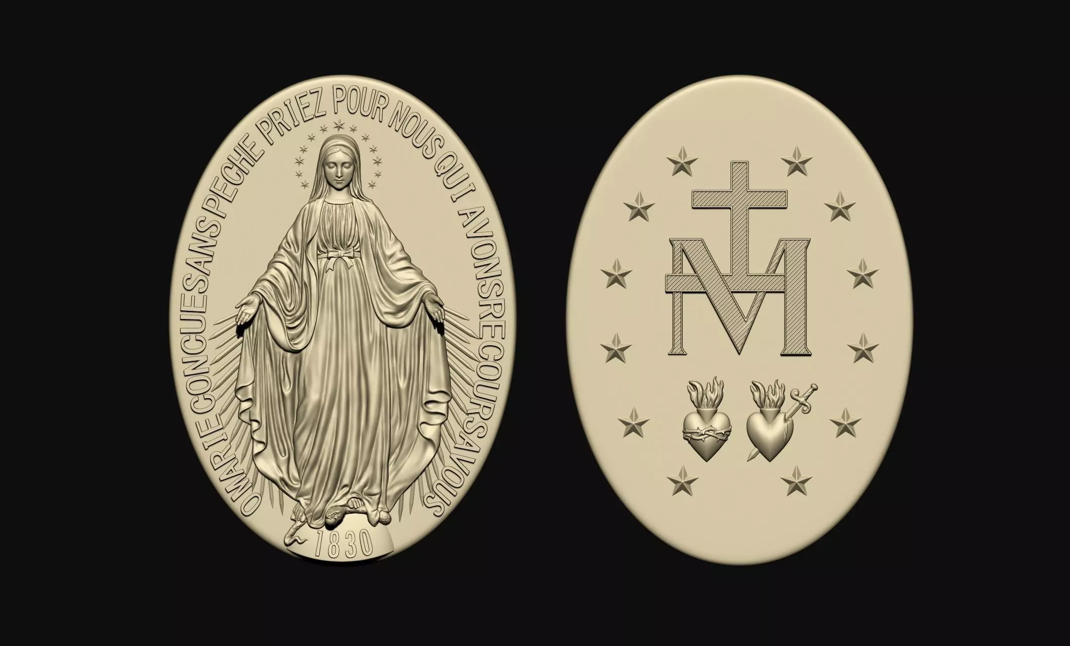 Virgen Milagrosa Miraculous Medal  3D print model_0
