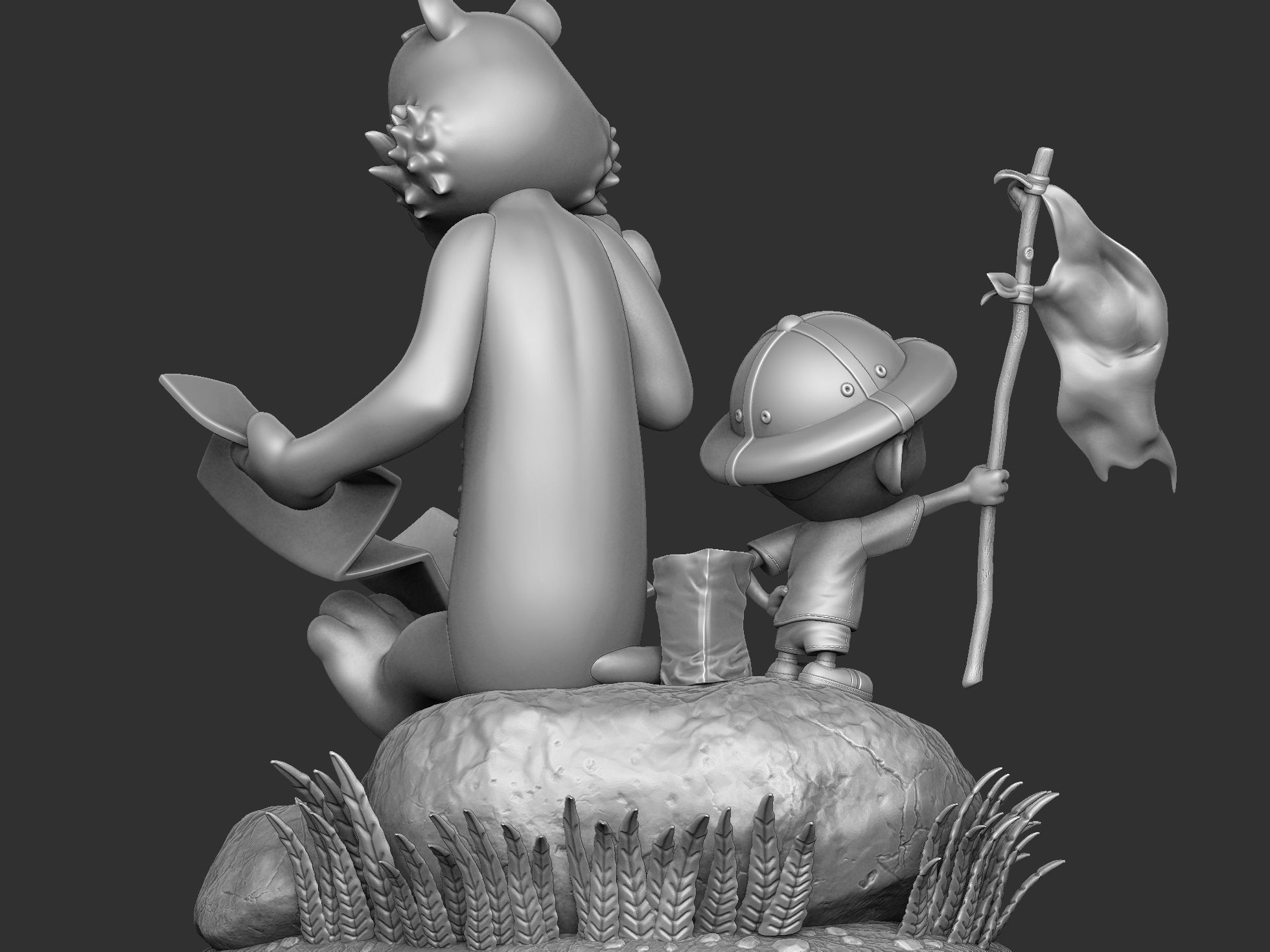 Calvin and Hobbes in nature for 3d print 3D print model_35