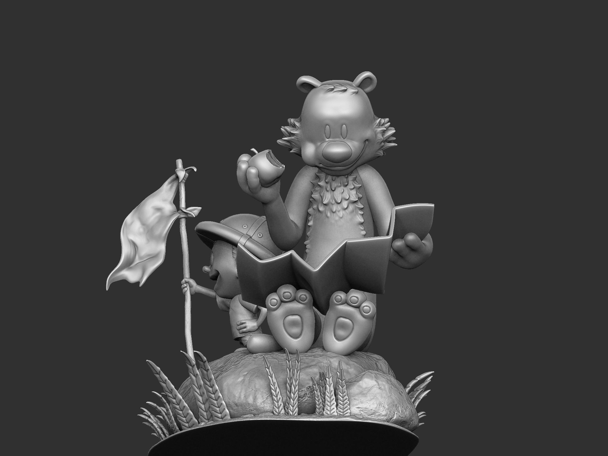 Calvin and Hobbes in nature for 3d print 3D print model_40