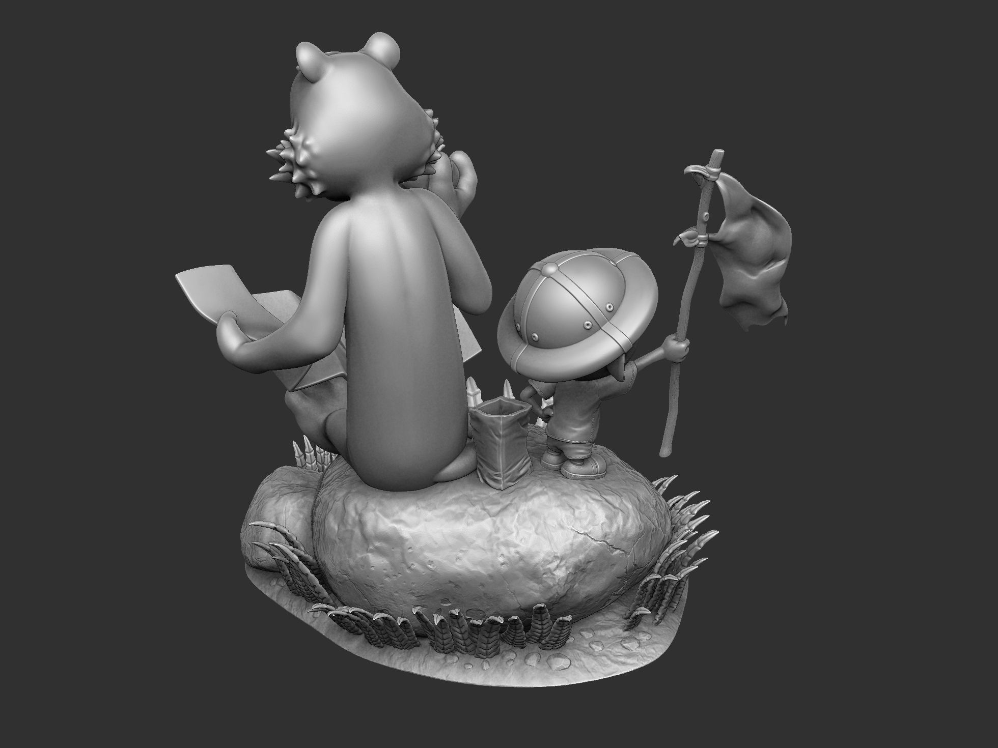 Calvin and Hobbes in nature for 3d print 3D print model_37