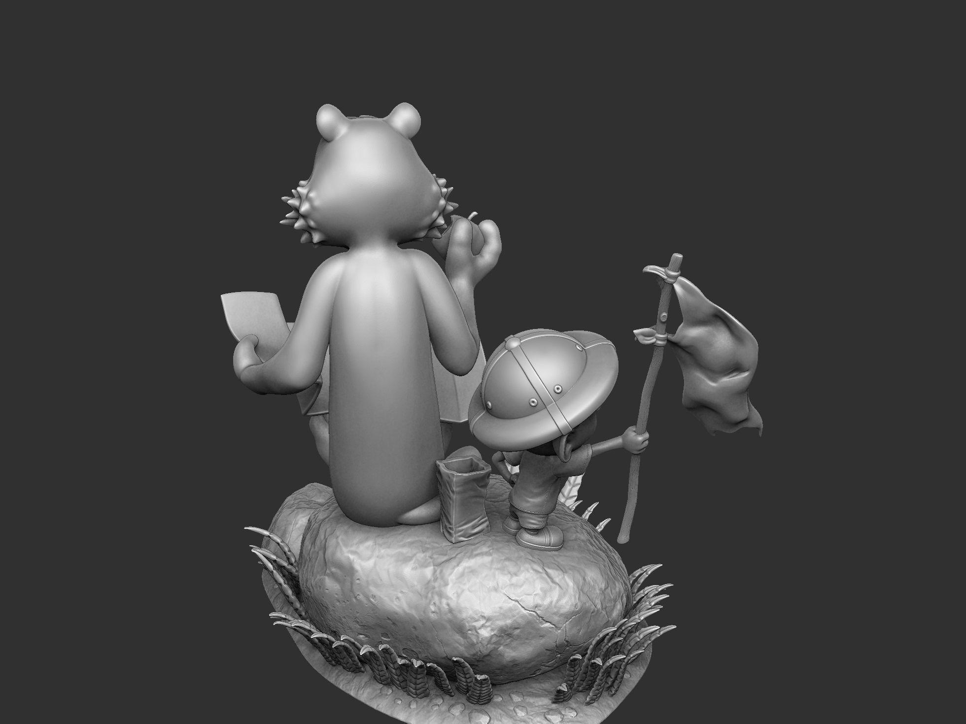 Calvin and Hobbes in nature for 3d print 3D print model_39