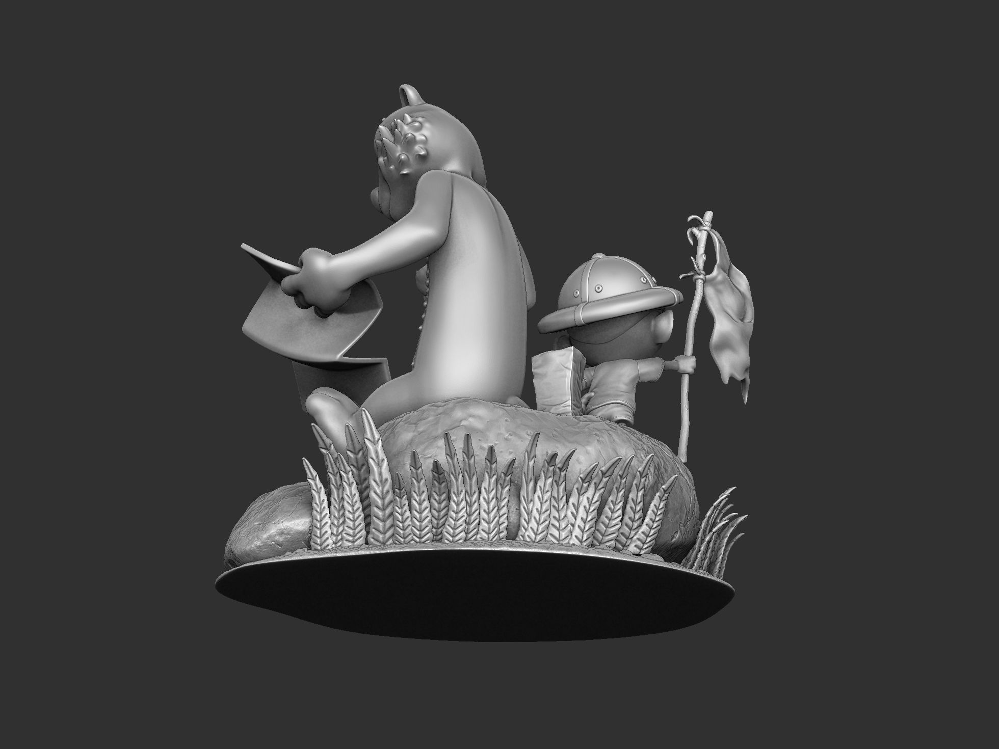 Calvin and Hobbes in nature for 3d print 3D print model_10