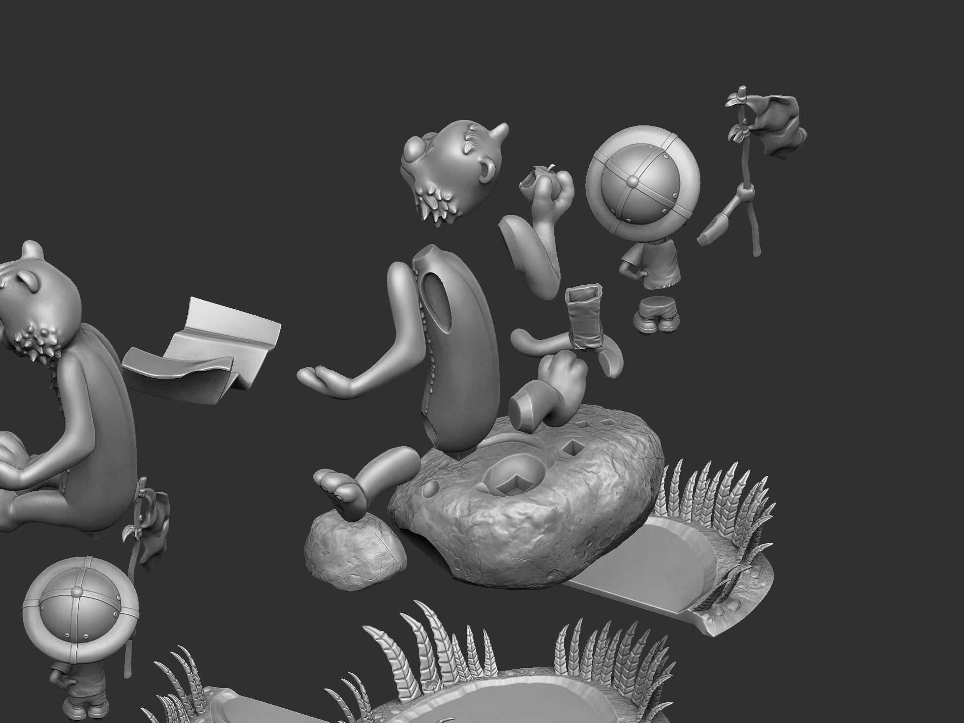 Calvin and Hobbes in nature for 3d print 3D print model_26