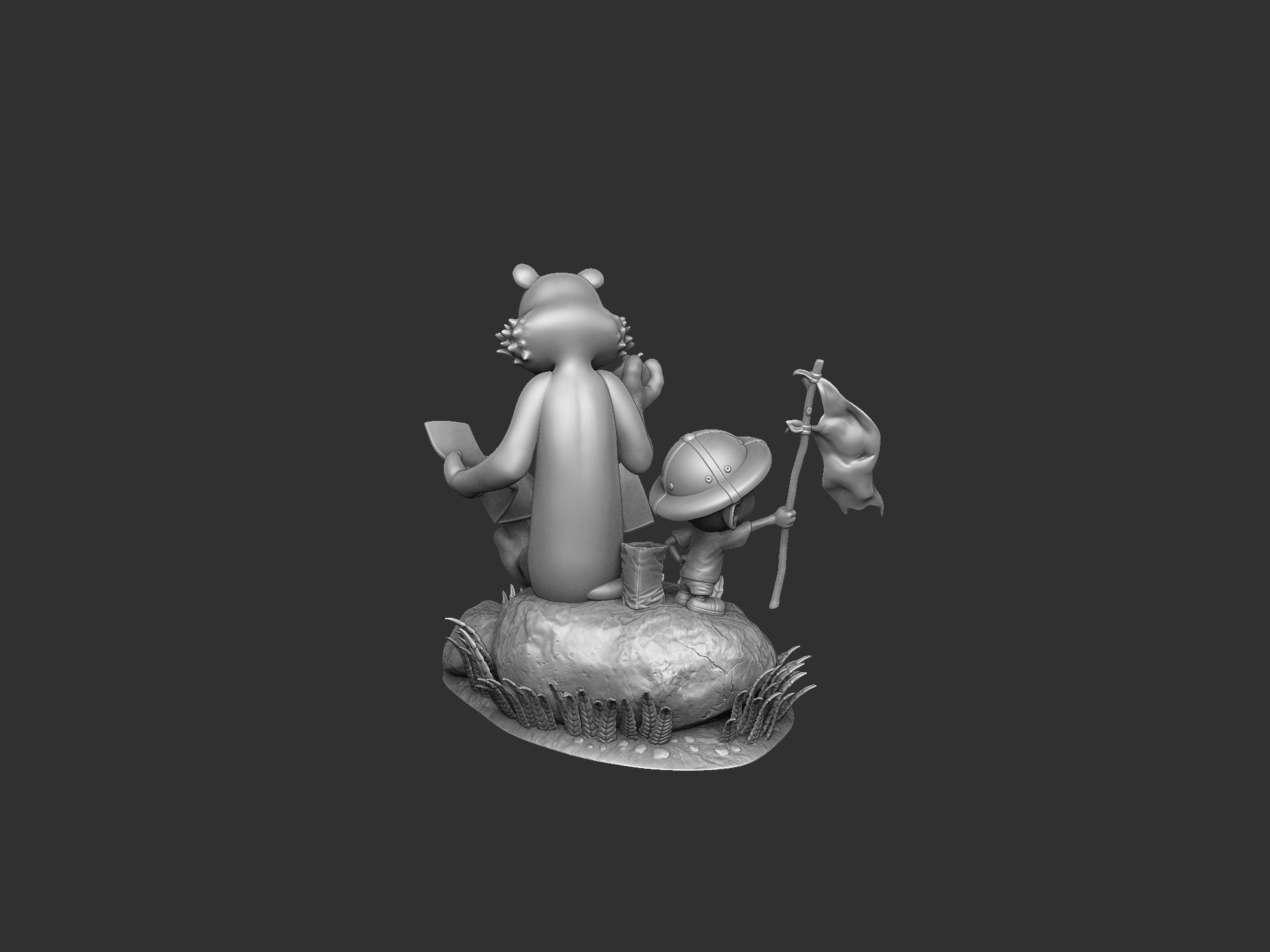 Calvin and Hobbes in nature for 3d print 3D print model_6