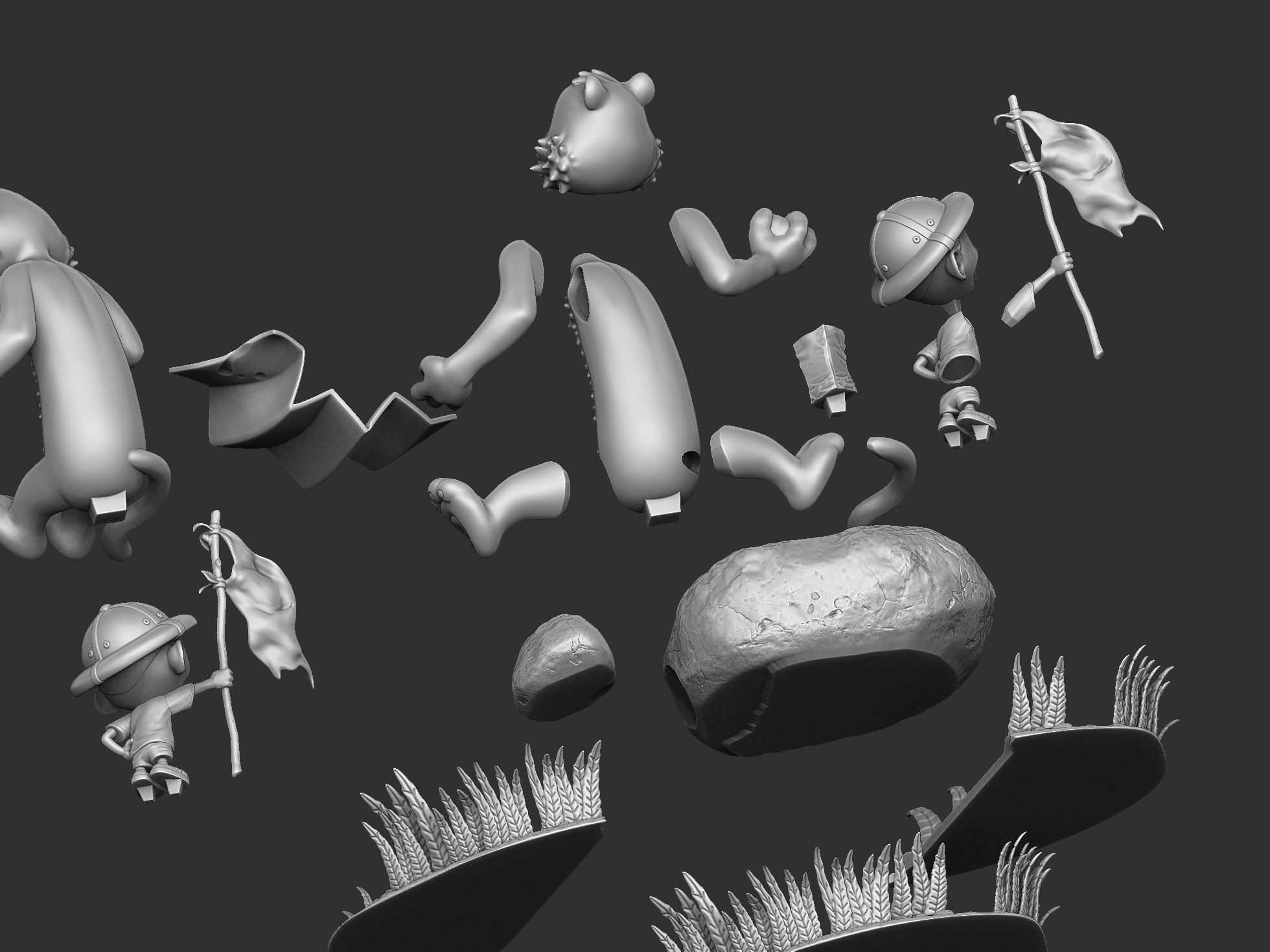 Calvin and Hobbes in nature for 3d print 3D print model_25