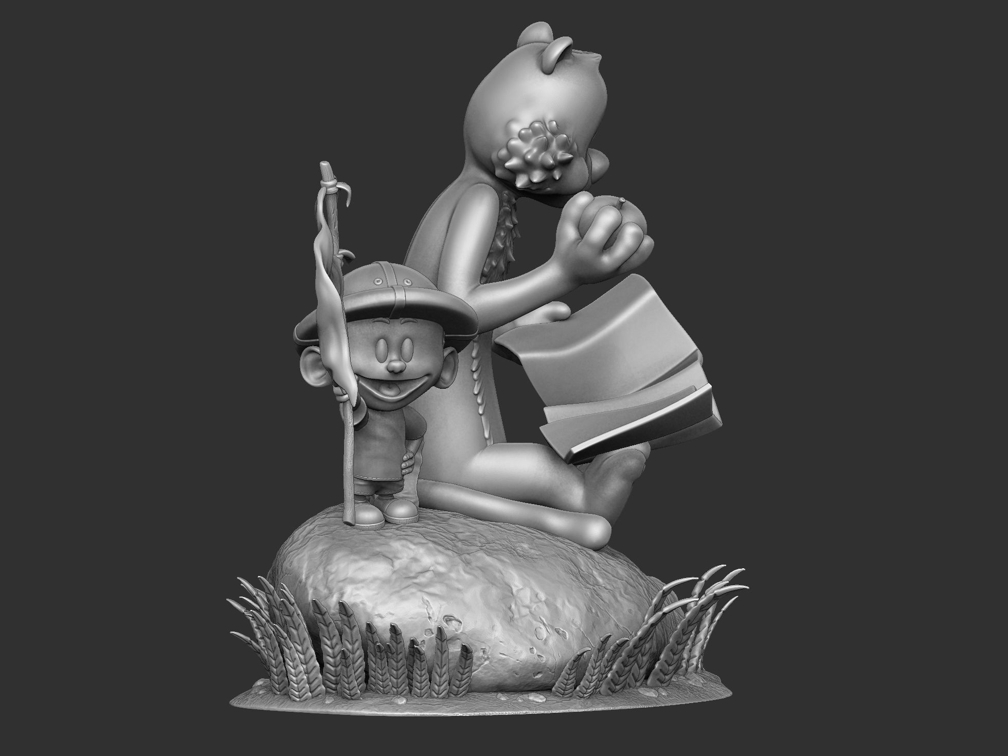Calvin and Hobbes in nature for 3d print 3D print model_3