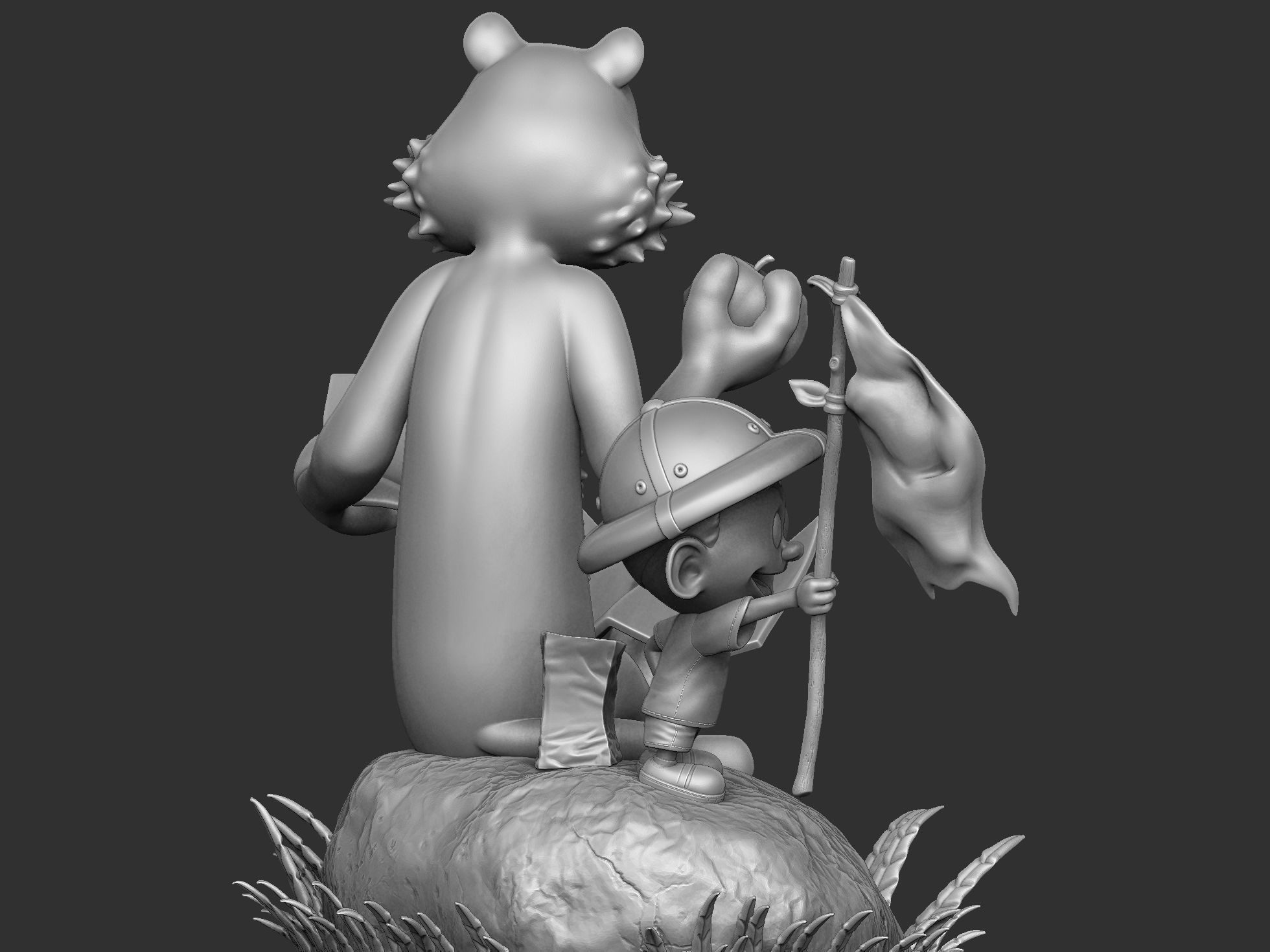 Calvin and Hobbes in nature for 3d print 3D print model_41