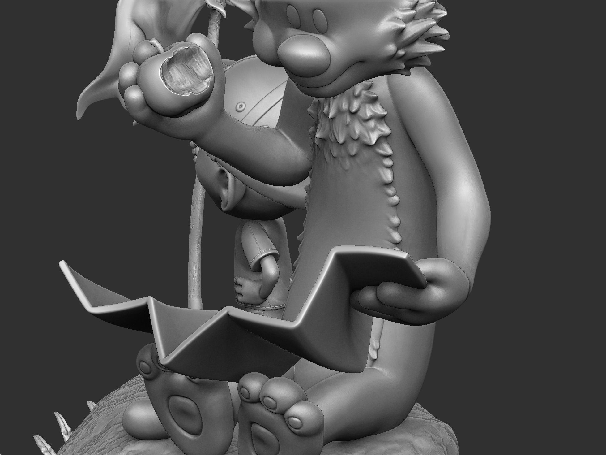 Calvin and Hobbes in nature for 3d print 3D print model_22