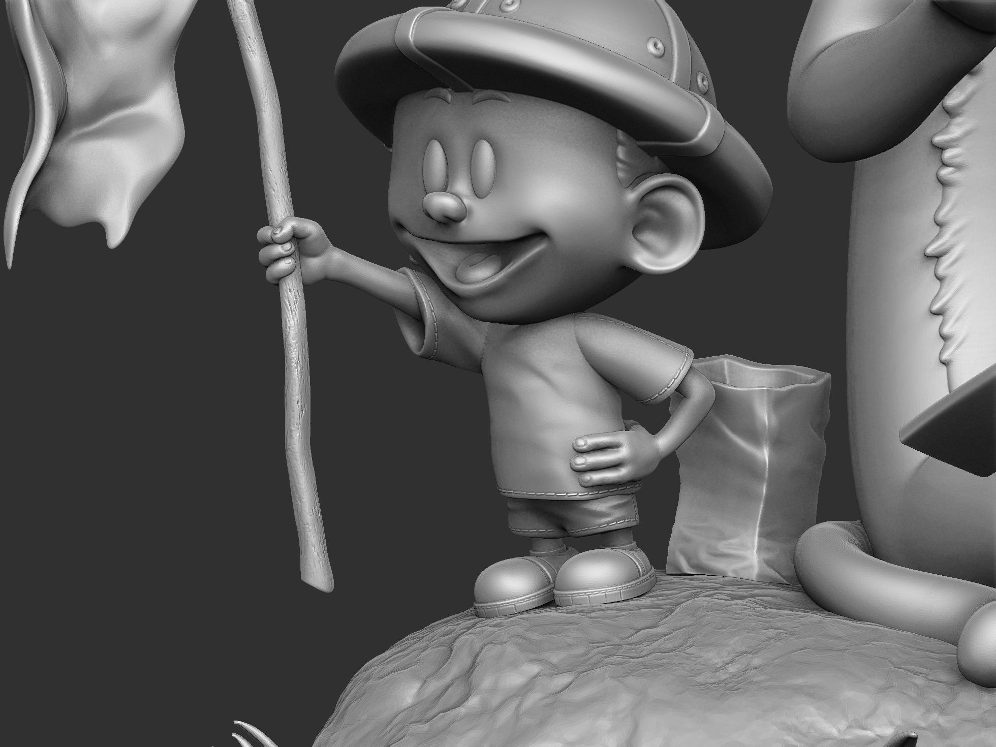 Calvin and Hobbes in nature for 3d print 3D print model_18