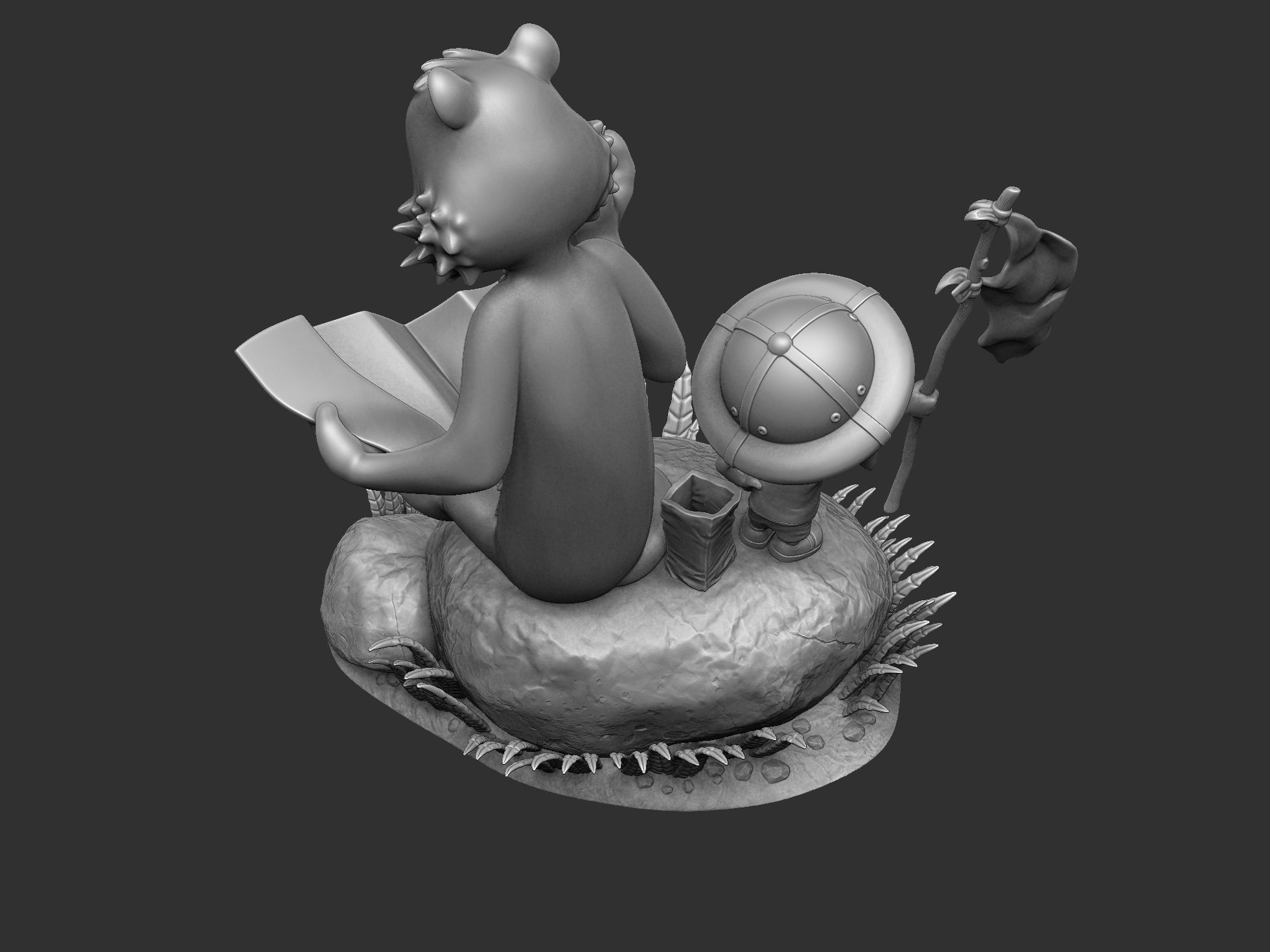 Calvin and Hobbes in nature for 3d print 3D print model_7