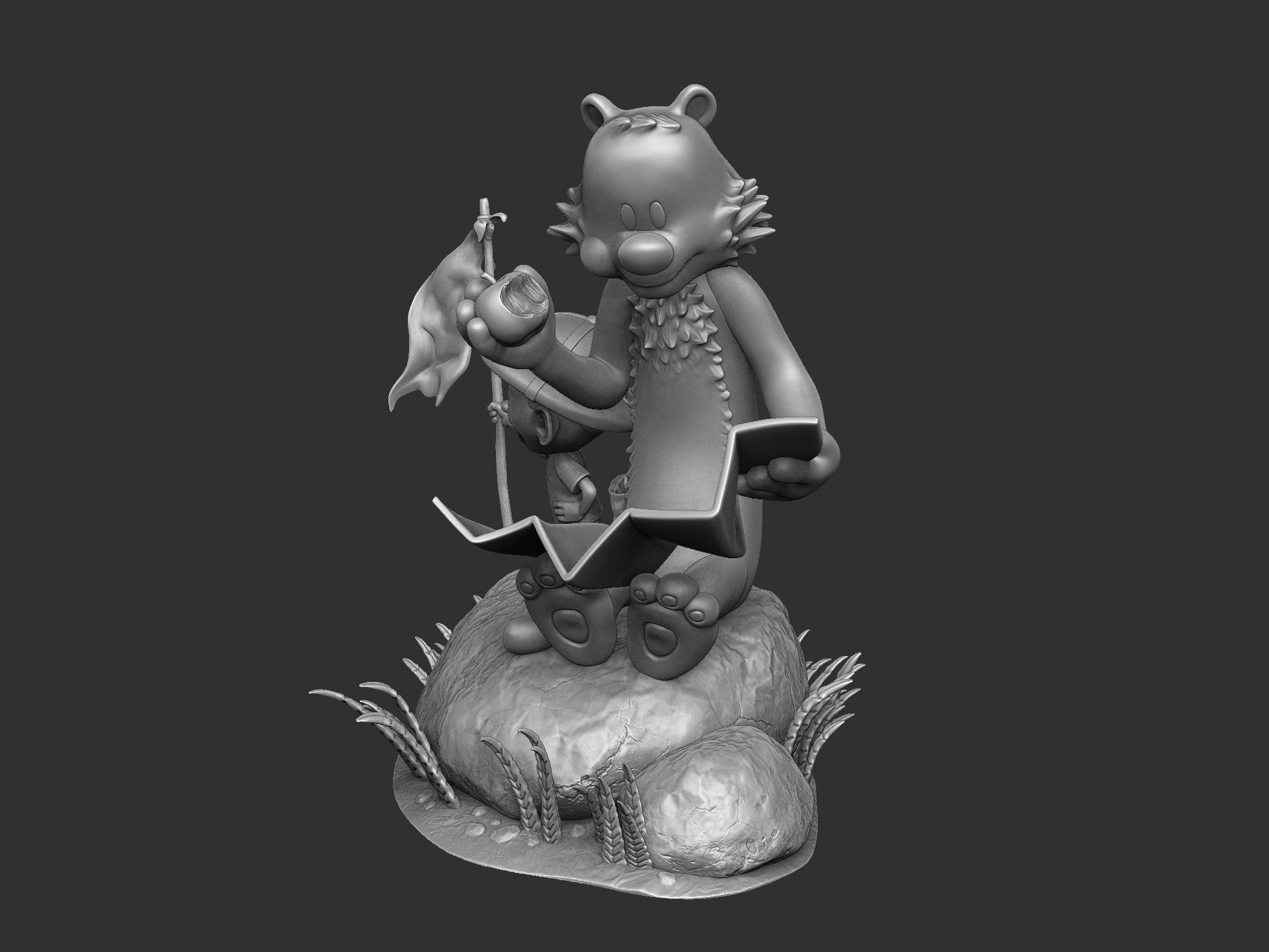 Calvin and Hobbes in nature for 3d print 3D print model_29