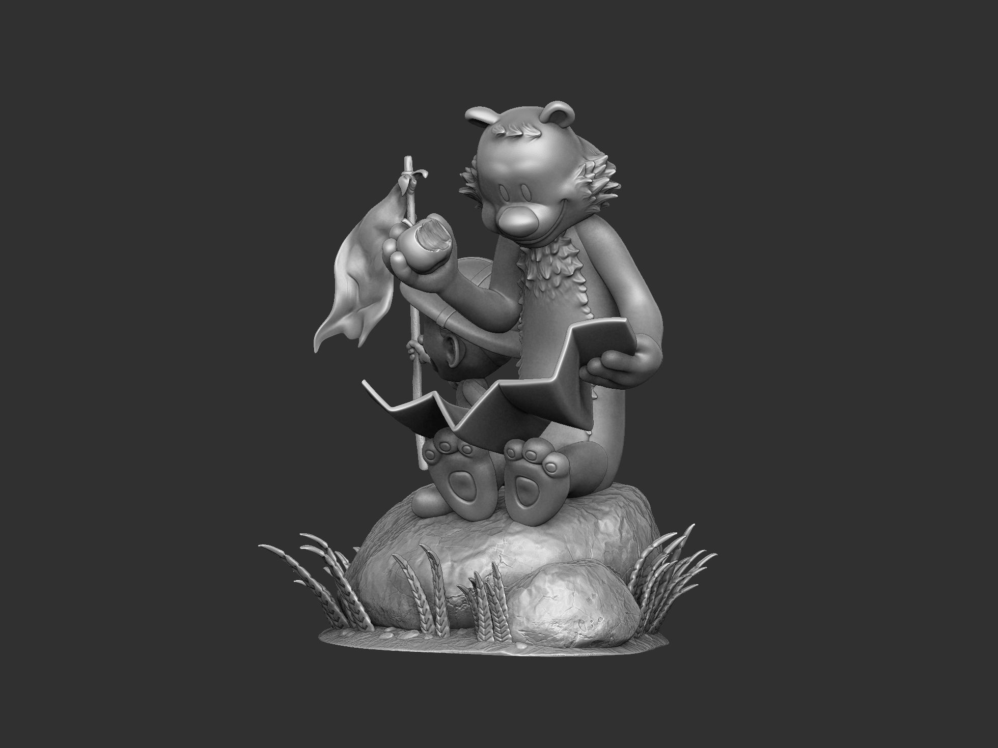 Calvin and Hobbes in nature for 3d print 3D print model_2