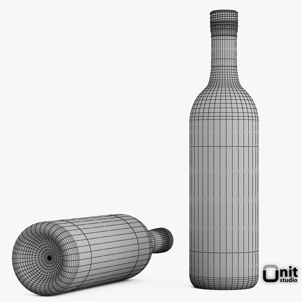 Syrah Wine Bottle 3D Model MAX OBJ 3DS FBX DWG
